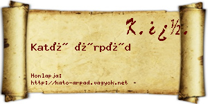 Kató Árpád névjegykártya